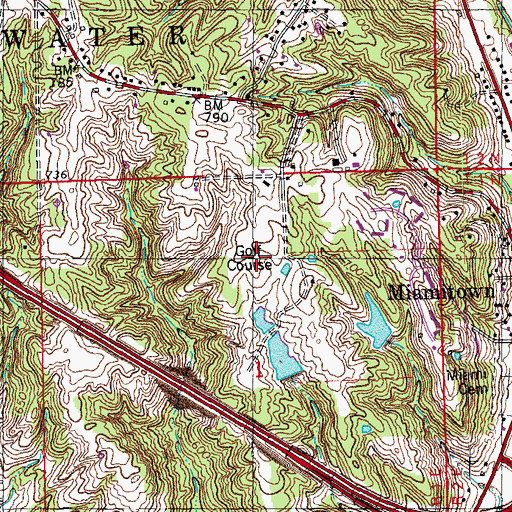 Topographic Map of Miamiview Golf Course, OH