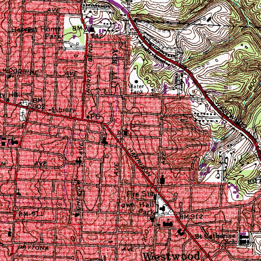 Topographic Map of Grace Lutheran School, OH