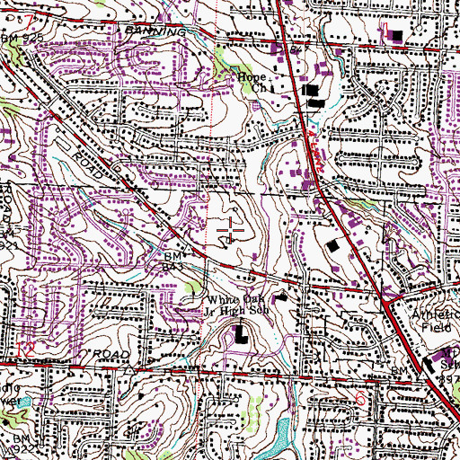Topographic Map of Gutzwillers Grove Cemetery, OH
