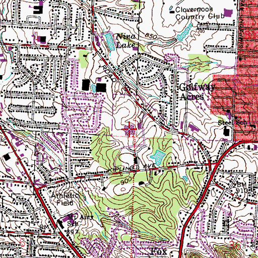 Topographic Map of Mercy Mount Airy Hospital, OH