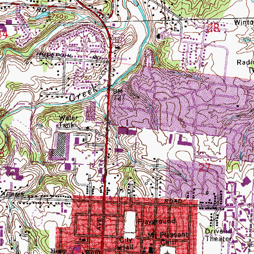 Topographic Map of Hilltop Plaza Shopping Center, OH