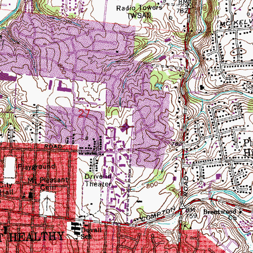 Topographic Map of Rex Ralph Elementary School, OH