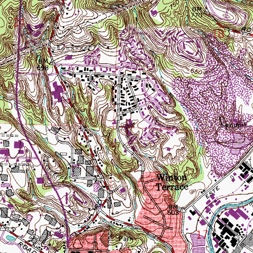 Topographic Map of Winton Terrace Elementary School, OH