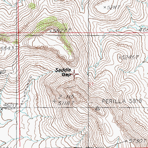 Topographic Map of Saddle Gap, AZ