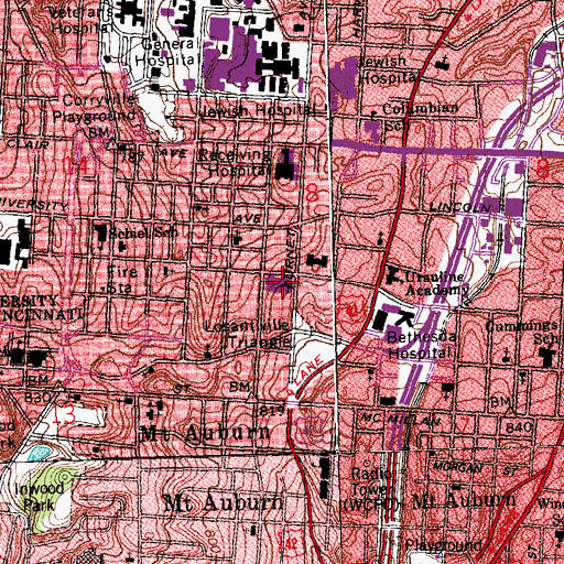 Topographic Map of Merry Middle School, OH