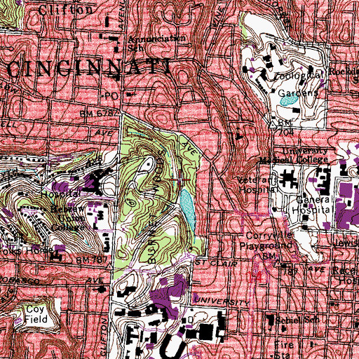 Topographic Map of Trailside Museum, OH