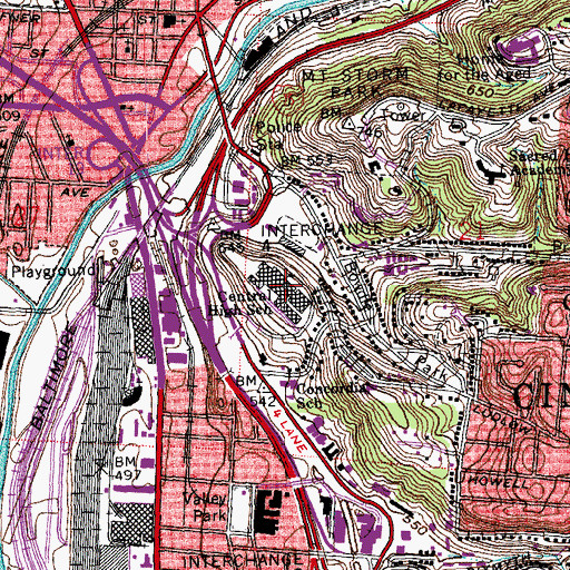 Topographic Map of Cincinnati Technical College, OH