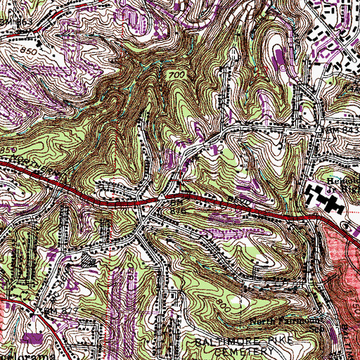 Topographic Map of Third Presbyterian Church, OH