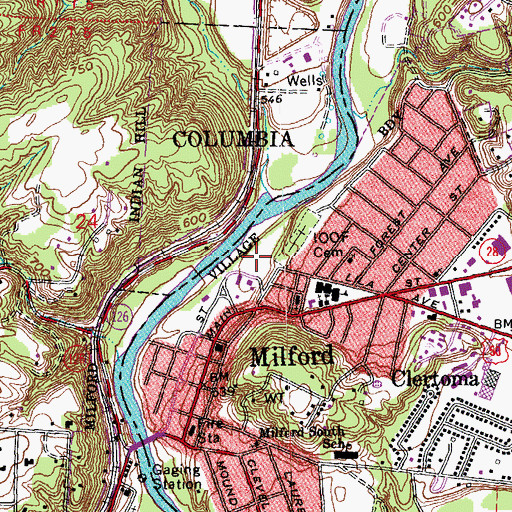 Topographic Map of Village Park, OH