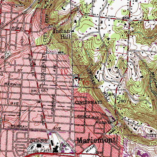 Topographic Map of Saint John Vianney Catholic Church, OH