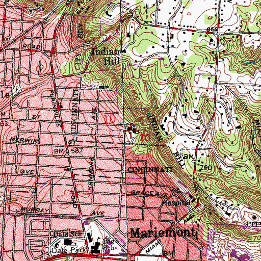 Topographic Map of Saint John Vianney School, OH