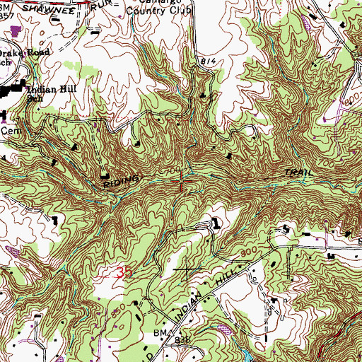 Topographic Map of Rheinstrom Park, OH