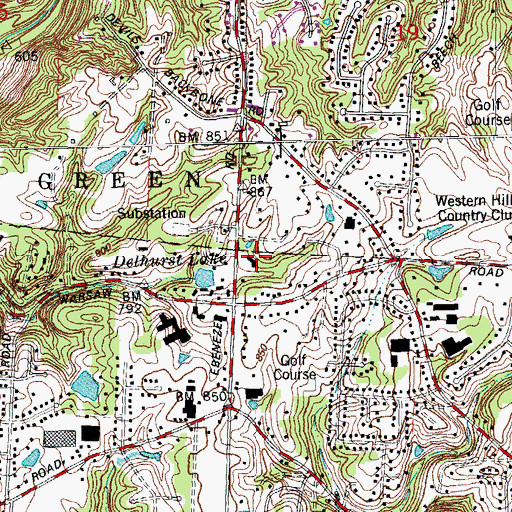 Topographic Map of Lakeview Shopping Center, OH