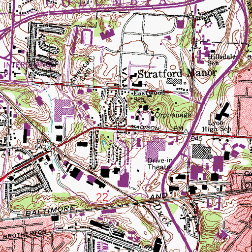 Topographic Map of Madisonville Wesleyan Church, OH