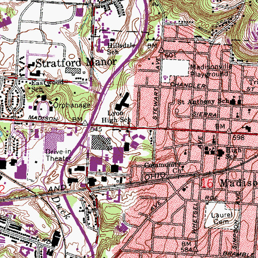 Topographic Map of Saint Paul Lutheran Church, OH