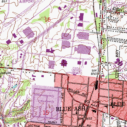 Topographic Map of The Orchard Office Park, OH