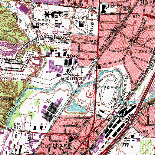 Topographic Map of Hartwell Country Club, OH