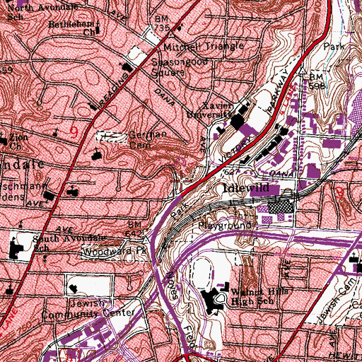Topographic Map of Stella Park, OH