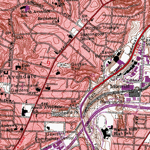 Topographic Map of Burton Elementary School, OH