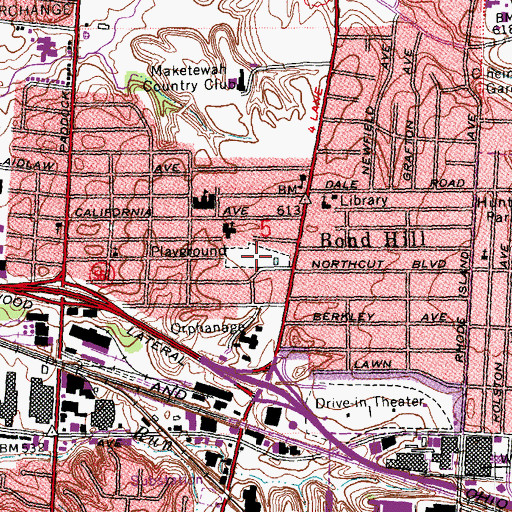 Topographic Map of Bond Hill Park, OH