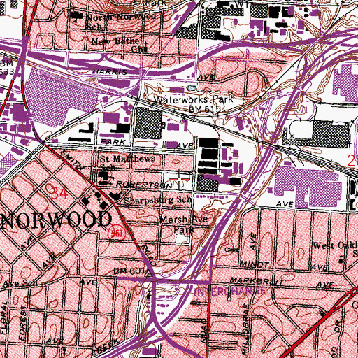 Topographic Map of Dar Field, OH
