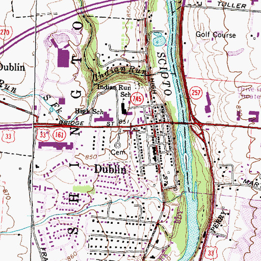 Topographic Map of Dublin United Church of Christ, OH