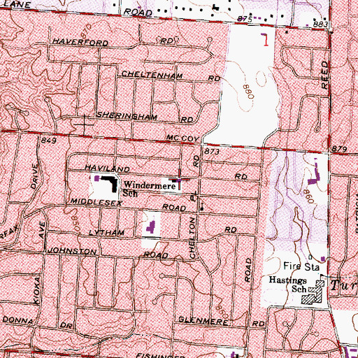 Topographic Map of Upper Arlington Church of Christ, OH