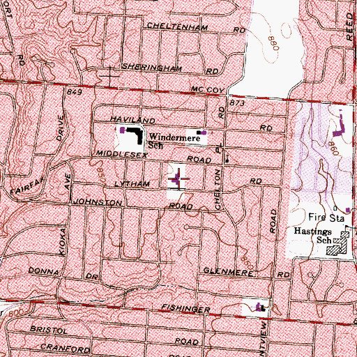 Topographic Map of Upper Arlington Lutheran Church, OH