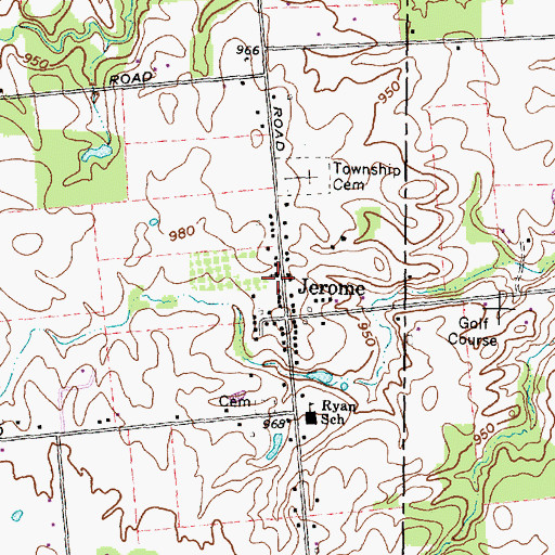 Topographic Map of Jerome United Methodist Church, OH