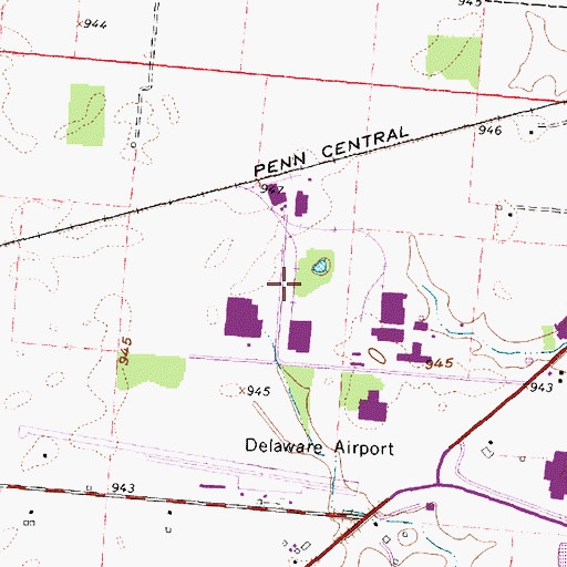 Topographic Map of Delaware Industrial Park, OH