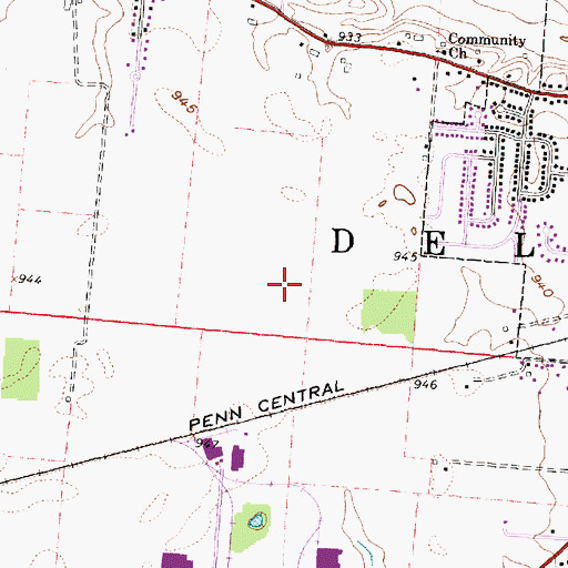 Topographic Map of Sunnyview Farms, OH