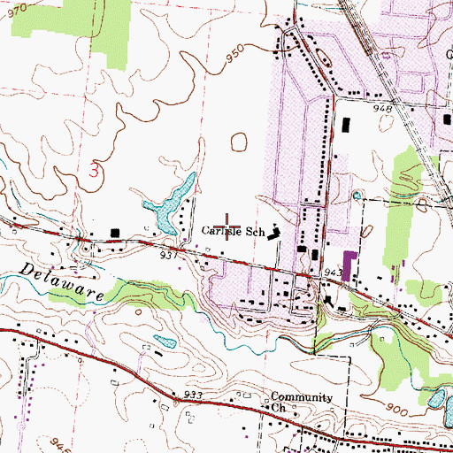 Topographic Map of Buehlers Shopping Center, OH