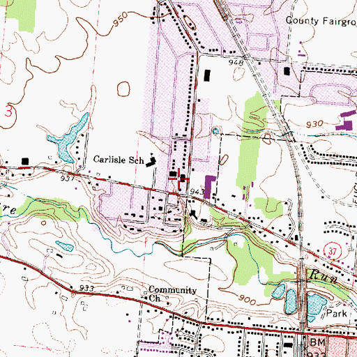 Topographic Map of Troy Road Shopping Center, OH