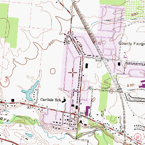 Topographic Map of Lexington Glen, OH