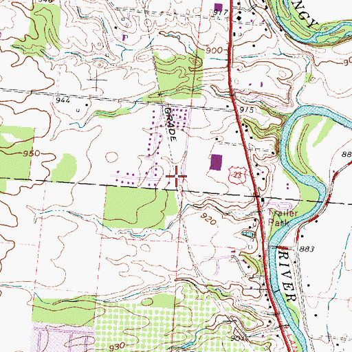 Topographic Map of Oakhurst Park, OH