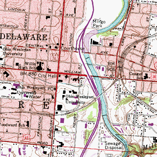 Topographic Map of Saint Mary Catholic Church, OH