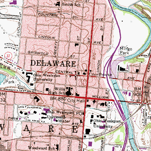 Topographic Map of Zion United Church of Christ, OH