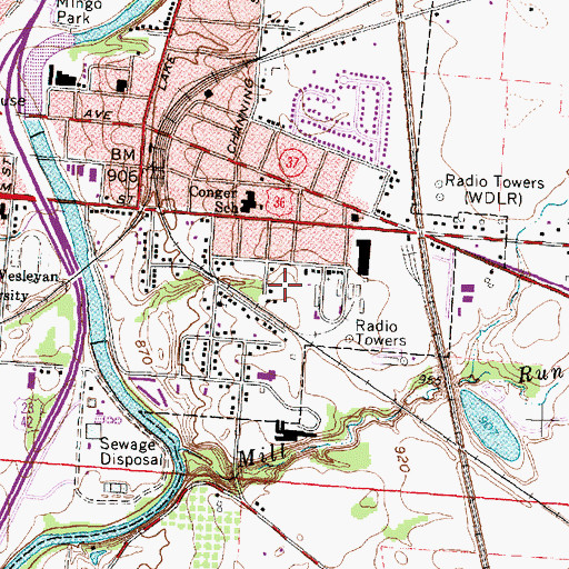 Topographic Map of Eastside Neighborhood Park, OH