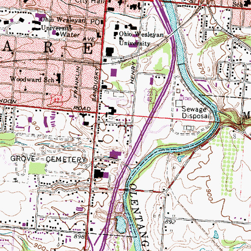Topographic Map of Calvary Assembly of God Church, OH