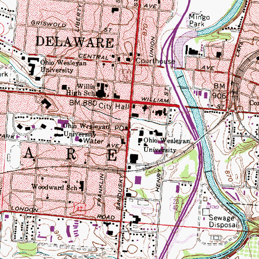 Topographic Map of Mayhew Art Gallery, OH
