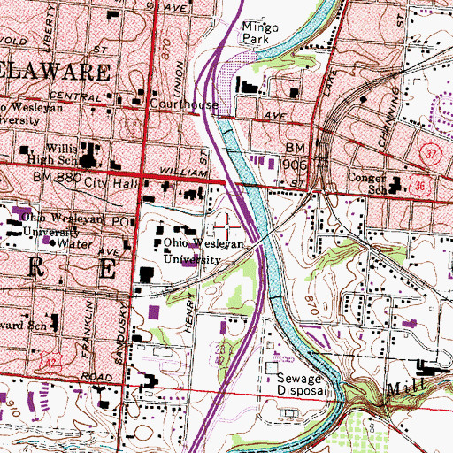 Topographic Map of Selby Stadium, OH