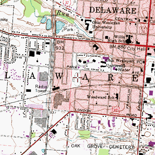 Topographic Map of Roy Rike Field, OH