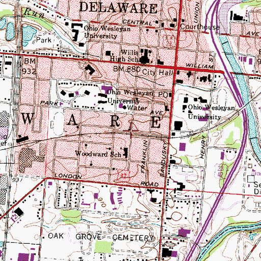 Topographic Map of Zion African Methodist Episcopal Church, OH