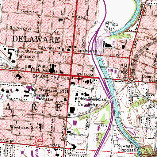 Topographic Map of Saint Marks Evangelical Lutheran Church, OH