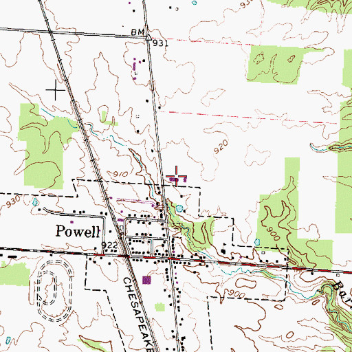 Topographic Map of Huffman Industrial Park, OH
