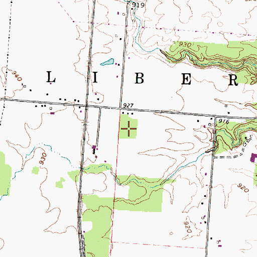 Topographic Map of Liberty Township Park, OH