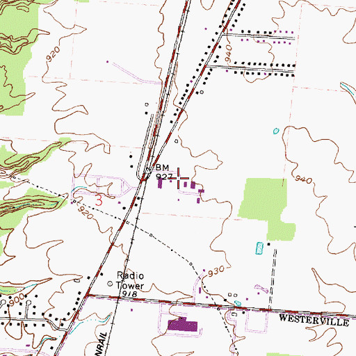 Topographic Map of Purdie Industrial Park, OH