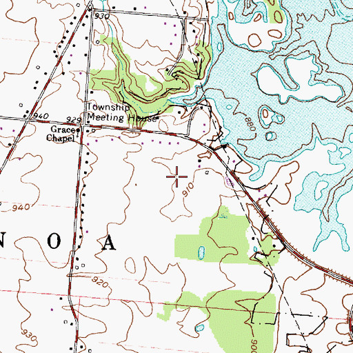 Topographic Map of Heron Lakes Golf Club, OH