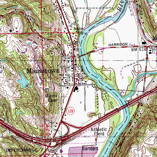 Topographic Map of Miamitown Church of Christ, OH