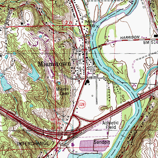 Topographic Map of Miamitown United Methodist Church, OH